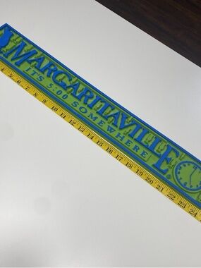 Margaritaville Rubber Bar Rail Mat in Bright Green and Blue